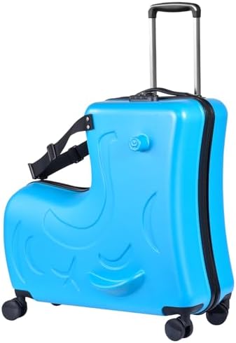 Riding Trolley for Kids, Toddler Luggage with Lock & Safety Belt, Wheels for Airplane Travel, Made of ABS+PC