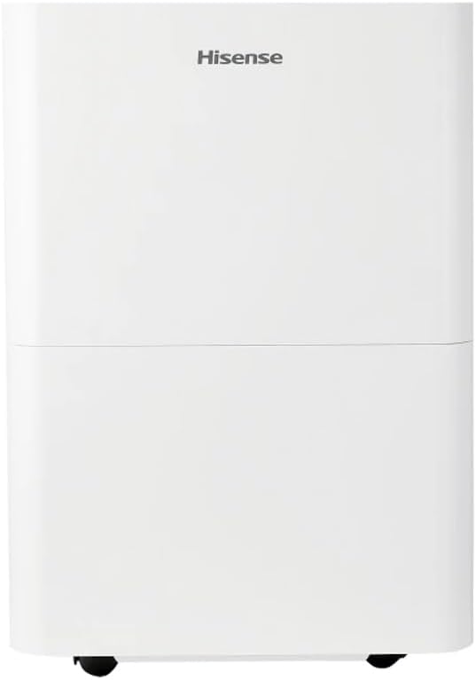 Hisense 35-Pint Dehumidifier, 3 Speed (Lo,Hi, Auto ), Noise Level 48 dB, Compact size, Auto shut-off, 115v, Up to 3000 sq ft, DH5022K1W - (Renewed)