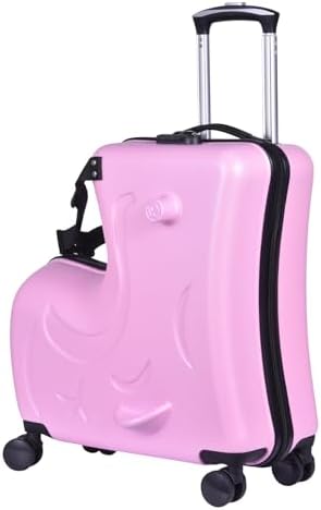 Riding Trolley for Kids, Toddler Luggage with Lock & Safety Belt, Wheels for Airplane Travel, Made of ABS+PC