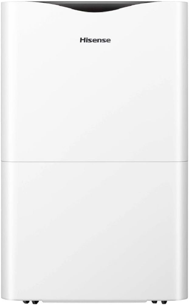 Hisense 50 Pint Dehumidifier 300 sq. ft Slide-out Bucket with Easy-carry Handle, 3 Speeds (Lo, Hi, Auto), Up to 4500 sq ft., Auto shut-off, Quiet 48 dB, 115v, - DH5023KP (Renewed)