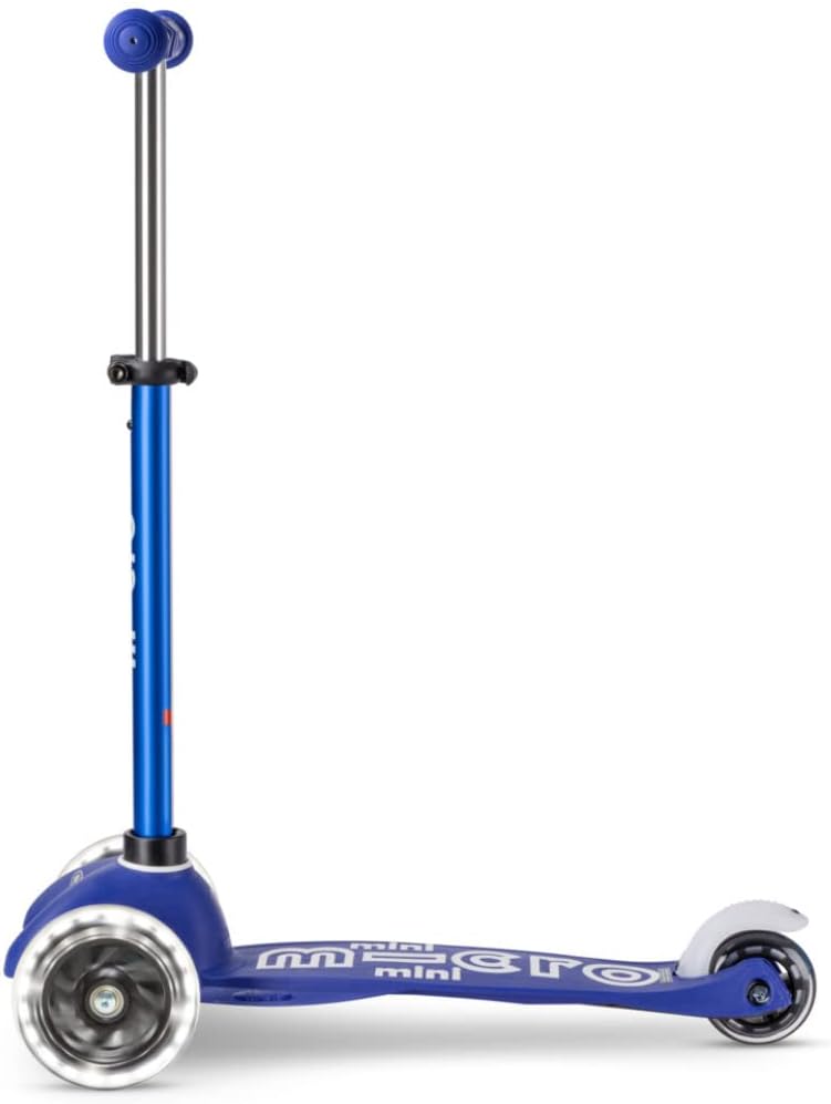 Micro Kickboard | Mini LED Kids Scooter for Ages 2-5 | Children up to 110 lbs | 3 Wheel Lean-to-Steer Design | Adjustable T Bar | Smooth Ride, Motion Activated PU LED Wheels | Swiss Design