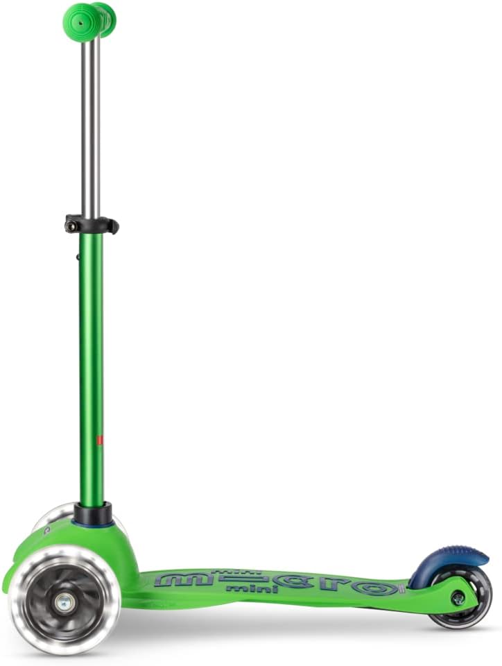Micro Kickboard | Mini LED Kids Scooter for Ages 2-5 | Children up to 110 lbs | 3 Wheel Lean-to-Steer Design | Adjustable T Bar | Smooth Ride, Motion Activated PU LED Wheels | Swiss Design