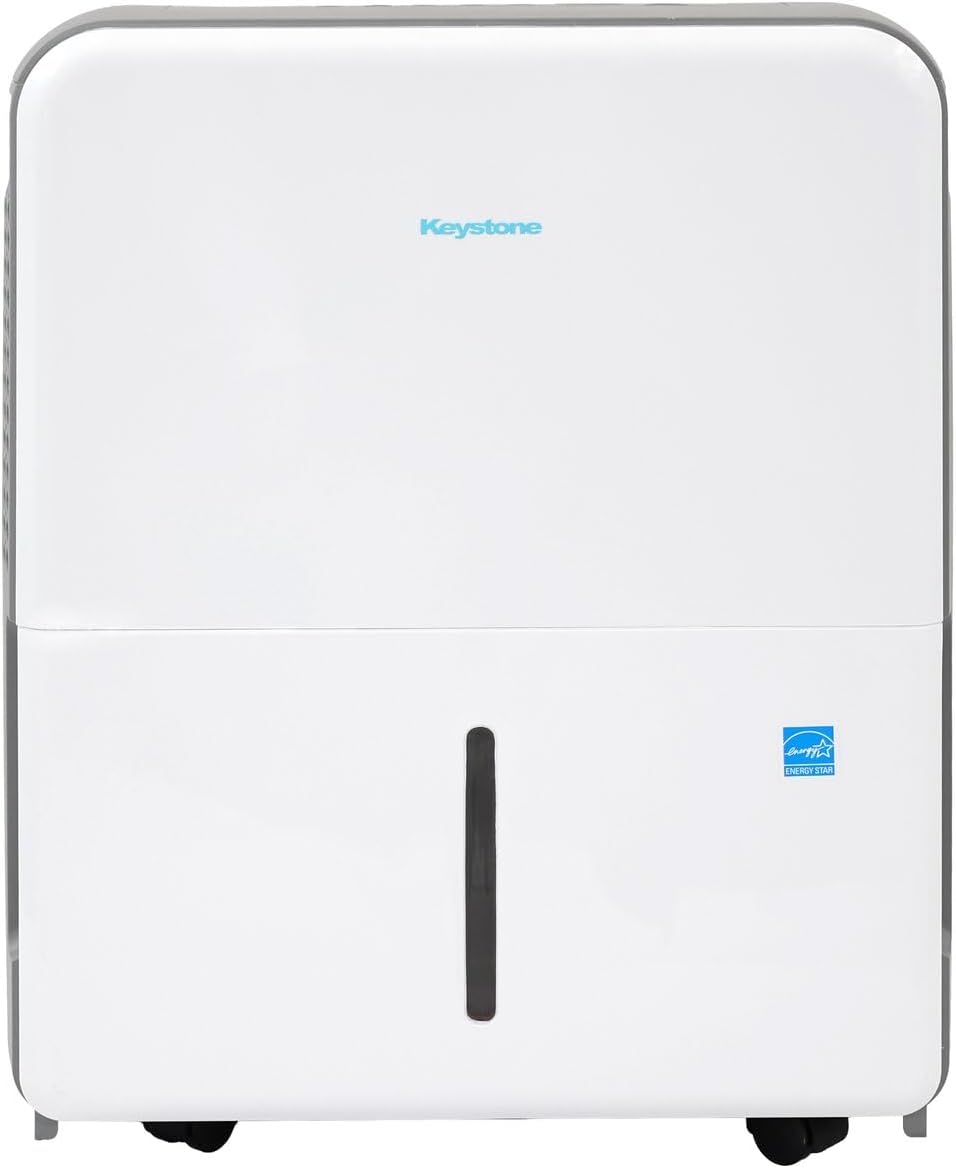Keystone Energy Star 22-Pint Portable Dehumidifier for Large Rooms up to 1,500 Sq.Ft. with Auto-Shutoff & Timer, Quiet and Moisture Absorber For Basement, Garage, Living Room
