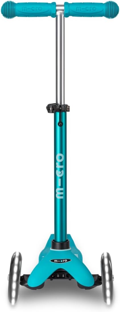 Micro Kickboard | Mini LED Kids Scooter for Ages 2-5 | Children up to 110 lbs | 3 Wheel Lean-to-Steer Design | Adjustable T Bar | Smooth Ride, Motion Activated PU LED Wheels | Swiss Design