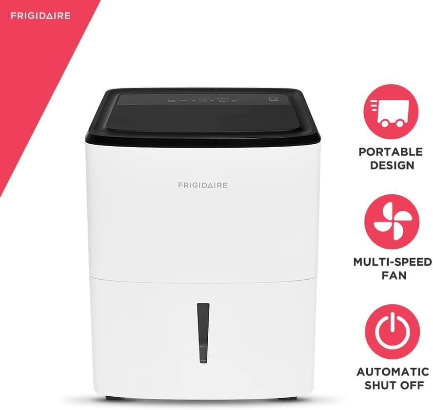 Frigidaire 22 Pint Dehumidifier. 1,500 Square Foot Coverage. Ideal for Small Rooms. 1.7 Gallon Bucket Capacity. Continuous Drain Option