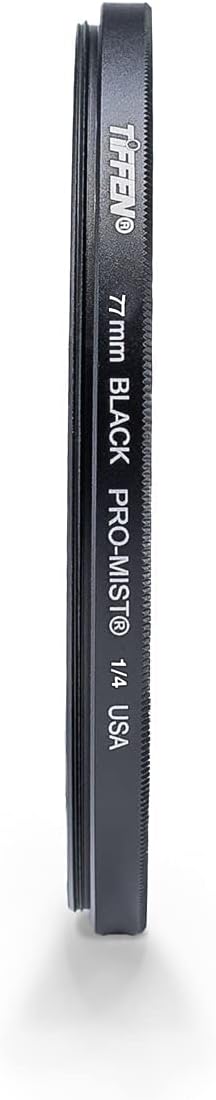 Tiffen 77mm Black Pro-Mist 1/4 Filter|Black Pro-Mist Filter|Ultra Slim|Cinematic Effect Camera for Portrait Photography/Video/Vlog
