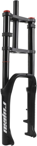 20 Inch Fat Fork 4.0' Tire Disc Brake Travel 140mm MTB Bike Air Suspension Fork 1-1/8' DH Rebound Adjustment QR Electric Bicycle Front Fork 9x135mm