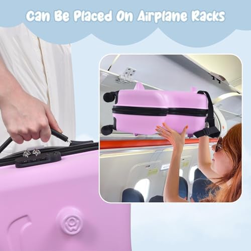 Riding Trolley for Kids, Toddler Luggage with Lock & Safety Belt, Wheels for Airplane Travel, Made of ABS+PC