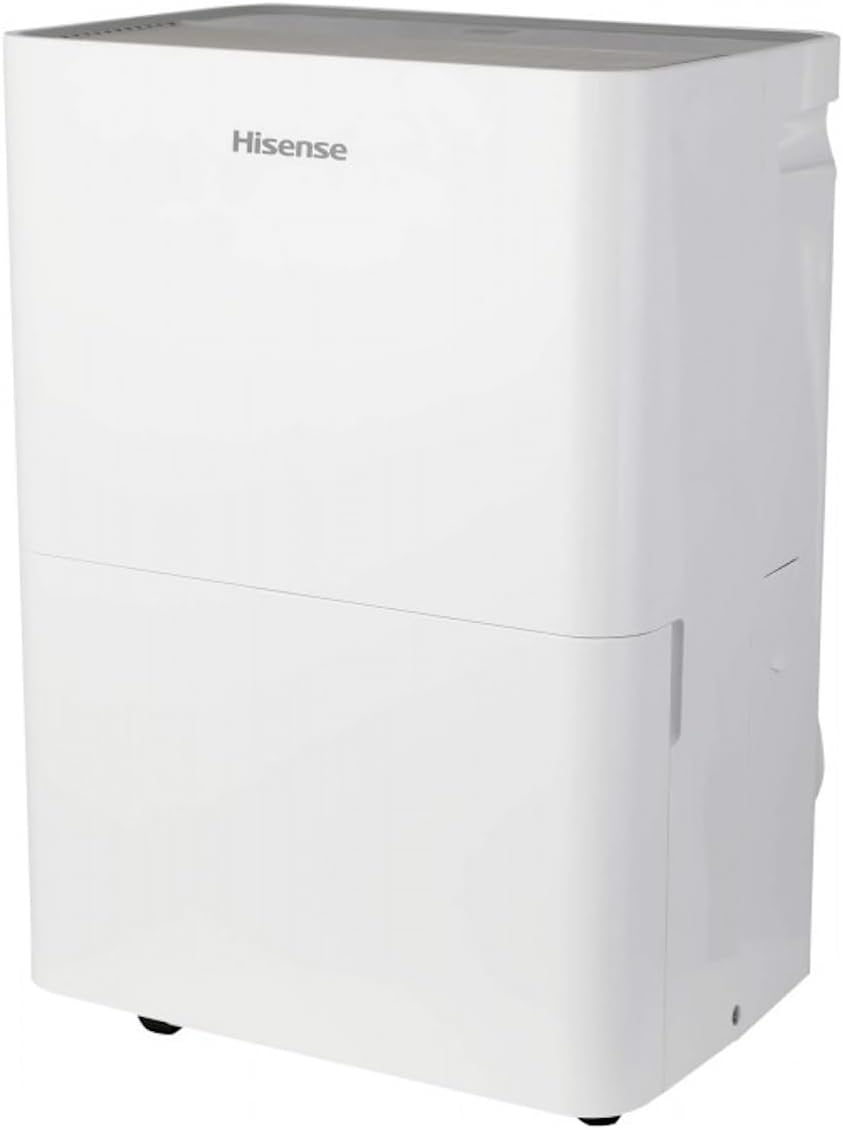 Hisense 35-Pint Dehumidifier, 3 Speed (Lo,Hi, Auto ), Noise Level 48 dB, Compact size, Auto shut-off, 115v, Up to 3000 sq ft, DH5022K1W - (Renewed)