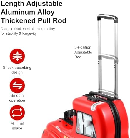 Riding Trolley for Kids, Toddler Luggage with Lock & Safety Belt, Wheels for Airplane Travel, Made of ABS+PC