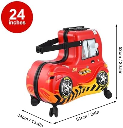 Riding Trolley for Kids, Toddler Luggage with Lock & Safety Belt, Wheels for Airplane Travel, Made of ABS+PC