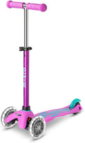 Micro Kickboard | Mini LED Kids Scooter for Ages 2-5 | Children up to 110 lbs | 3 Wheel Lean-to-Steer Design | Adjustable T Bar | Smooth Ride, Motion Activated PU LED Wheels | Swiss Design