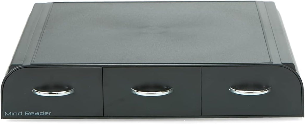 Mind Reader Single Serve Coffee Pod Organizer with 3 Drawers, 36 Pod Capacity, 13.5'L x 12.25'W x 2.5'H, Black (Pack of 8)