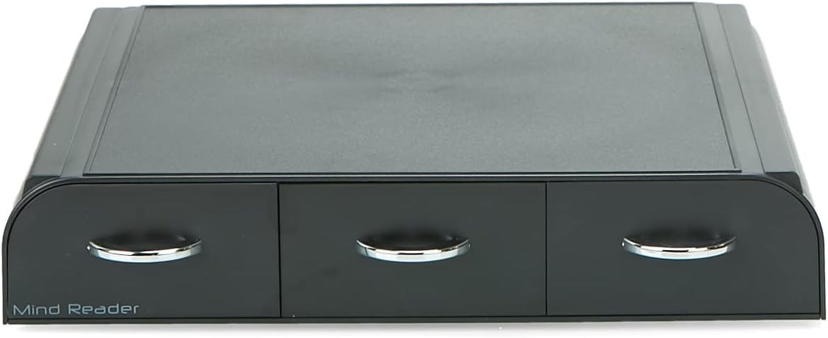 Mind Reader Single Serve Coffee Pod Organizer with 3 Drawers, 36 Pod Capacity, 13.5'L x 12.25'W x 2.5'H, Black (Pack of 8)