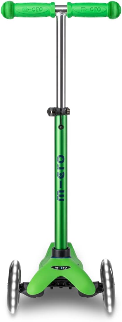 Micro Kickboard | Mini LED Kids Scooter for Ages 2-5 | Children up to 110 lbs | 3 Wheel Lean-to-Steer Design | Adjustable T Bar | Smooth Ride, Motion Activated PU LED Wheels | Swiss Design