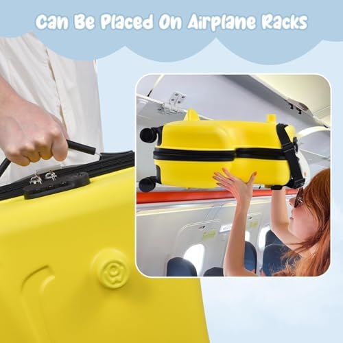 Riding Trolley for Kids, Toddler Luggage with Lock & Safety Belt, Wheels for Airplane Travel, Made of ABS+PC