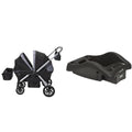 Safety 1st Summit Wagon Stroller fits 2 Kids with Removable Child Tray and 2 Cup Holders, High Street and onBoard 35 LT Adjustable Infant Car Seat Base
