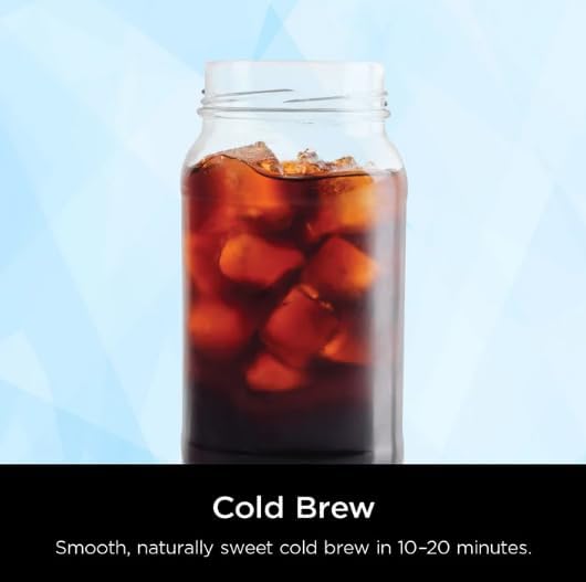 Single-Serve Pods or Grounds Hot and Iced Coffee Brewer with Rapid Cold Brew, 4 Brew Styles, Compact design and Storage, Removable reservoir 56 oz, Black PB045