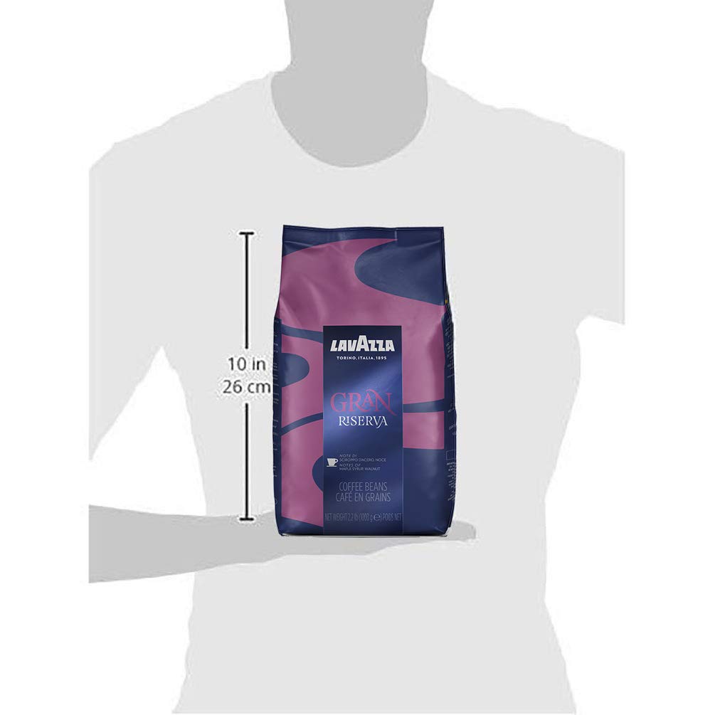 Lavazza Gran Riserva Whole Bean Coffee Blend, Dark Espresso Roast, 2.2LB Bag Authentic Italian (Pack of 6)