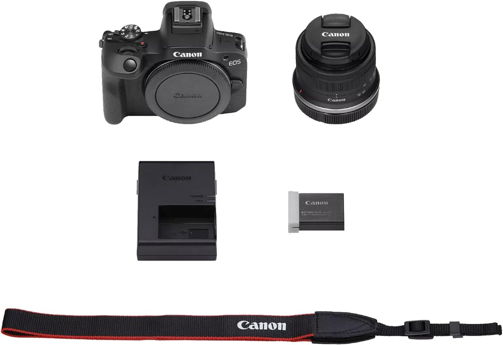 Canon EOS R100 Mirrorless Camera w/RF-S18-45mm F4.5-6.3 is STM Lens Kit (6052C012) Bundle w/Lexar Premium PRO Blue Series 64GB SDXC Memory Card +Deco Essentials Camera Bag + Corel Photo Video Suite