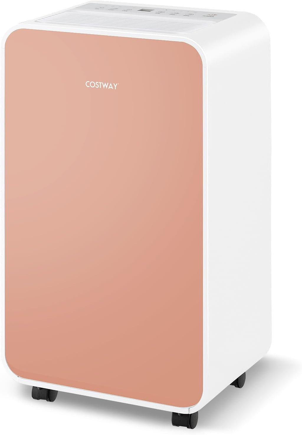 COSTWAY 2500 Sq. Ft Dehumidifier for Basement, 32 Pints Portable Quiet Dehumidifier for Bedroom Bathroom with Sleep Mode, 24H Timer, Auto Shut Off, Auto Defrost & Drain Hose (Pink)