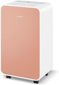 COSTWAY 2500 Sq. Ft Dehumidifier for Basement, 32 Pints Portable Quiet Dehumidifier for Bedroom Bathroom with Sleep Mode, 24H Timer, Auto Shut Off, Auto Defrost & Drain Hose (Pink)