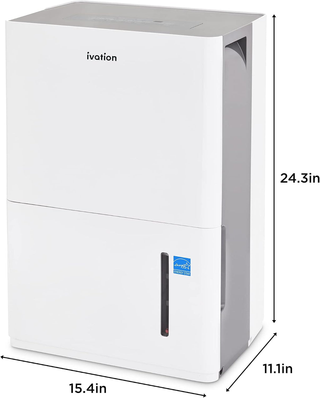 Ivation 4,500 Sq. Ft Energy Star Dehumidifier With Pump, Large Capacity Compressor De-humidifier for Big Rooms and Basements with Continuous Drain Hose Connector and Pump, Auto Shutoff and Restart