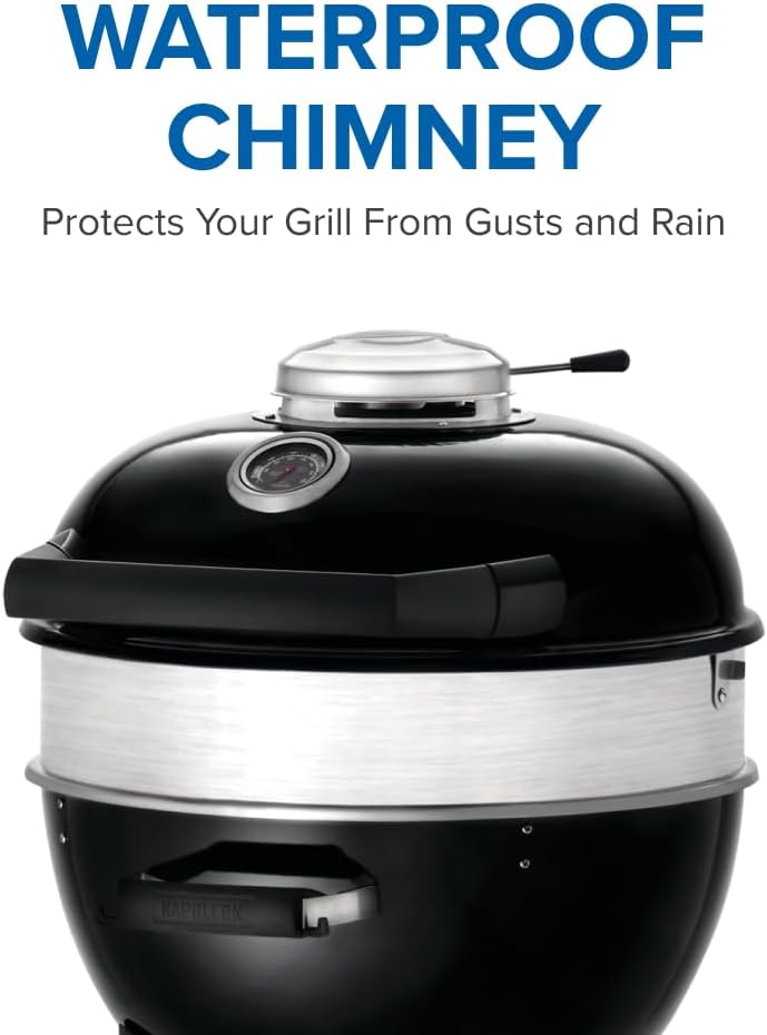 Napoleon PRO18 Compact Charcoal Kettle Grill, Black, Porcelain-Enameled Lid and Bowl, Chrome-Plated Cooking Grid