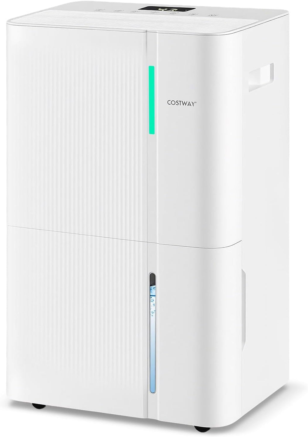 COSTWAY 96 Pints Energy Star Dehumidifier for Basement, 8000 Sq.Ft Dehumidifier with 24H Timer, 3-Color Indicator, 1.2 Gallon Water Tank, Drain Hose & Wheels for Bathroom, Bedroom