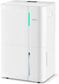 COSTWAY 96 Pints Energy Star Dehumidifier for Basement, 8000 Sq.Ft Dehumidifier with 24H Timer, 3-Color Indicator, 1.2 Gallon Water Tank, Drain Hose & Wheels for Bathroom, Bedroom
