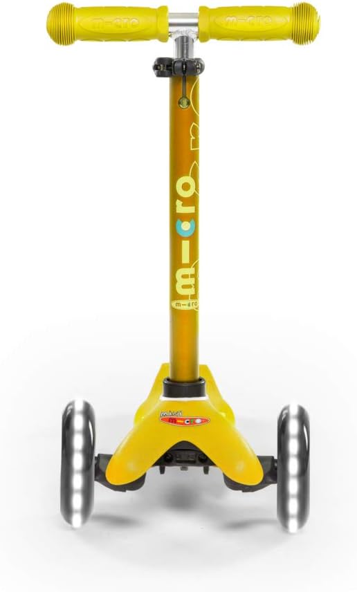 Micro Kickboard | Mini LED Kids Scooter for Ages 2-5 | Children up to 110 lbs | 3 Wheel Lean-to-Steer Design | Adjustable T Bar | Smooth Ride, Motion Activated PU LED Wheels | Swiss Design