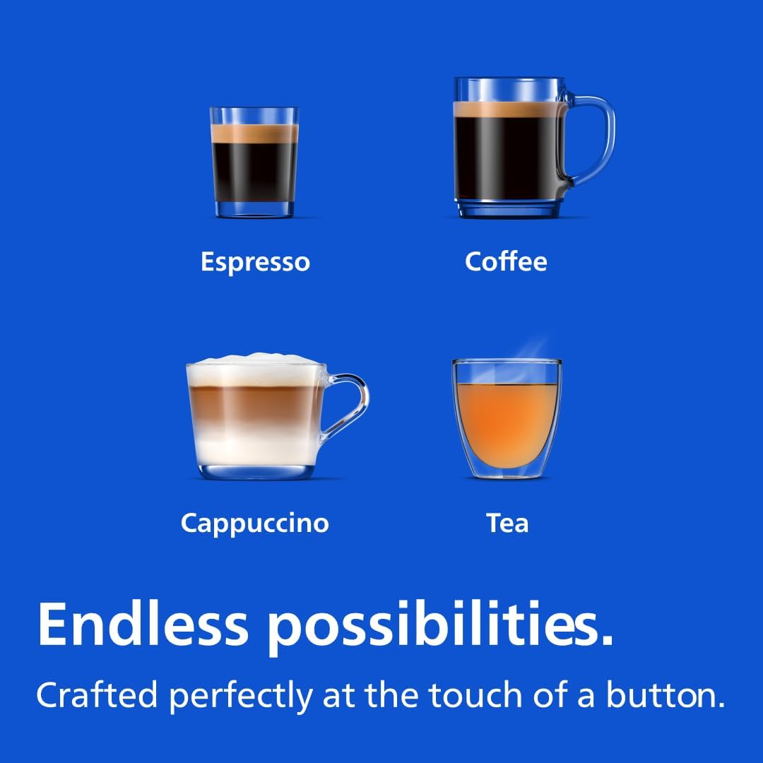 Philips 2300 Series Fully Automatic Espresso Machine with LatteGo milk system and integrated grinder, 4 Coffee Pre-Sets & Hot Water, 40% Quieter SilentBrew, 15-Bar Pressure, Matte Black (EP2330/10)