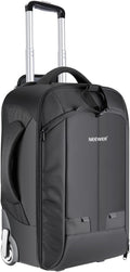 Neewer 2-in-1 Rolling Camera Bag Backpack Suitcase Style Convertible with Double Handle, Shockproof Trolley Case with Removable Padded for SLR/DSLR Cameras Tripod Lenses (Black/Red)
