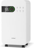 COSTWAY 2,500 Sq. Ft Dehumidifier for Basement, 32 Pints Home Dehumidifier with Wheels, Sleep Mode, 24H Timer, 3-Color LED Indicator Light & Child Safety Lock