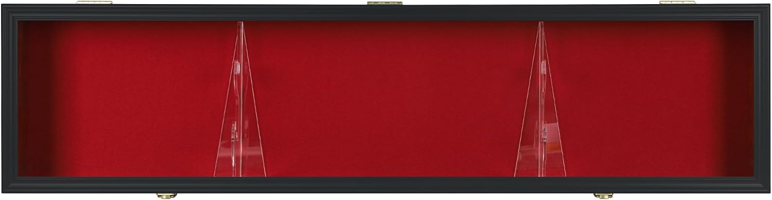 Sword Saber Display Case Cabinet Stand Holder Lightsaber Shadow Box Wall Mount Lockable with 98% UV Protection Red Color Felt (Black)