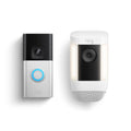 Ring Battery Doorbell Pro with Ring Spotlight Cam Pro, White