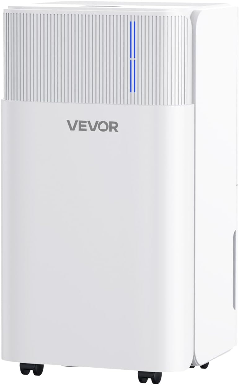 VEVOR 30 Pints Dehumidifier for Home & Basement, 1500 Sq.Ft Large CoverageDrain Hose for Commercial & Industrial Use, Smart Humidity Control, Low Noise for Large Rooms, Warehouses, Bedrooms & Storage