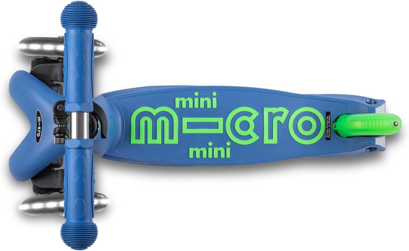 Micro Kickboard | Mini LED Kids Scooter for Ages 2-5 | Children up to 110 lbs | 3 Wheel Lean-to-Steer Design | Adjustable T Bar | Smooth Ride, Motion Activated PU LED Wheels | Swiss Design