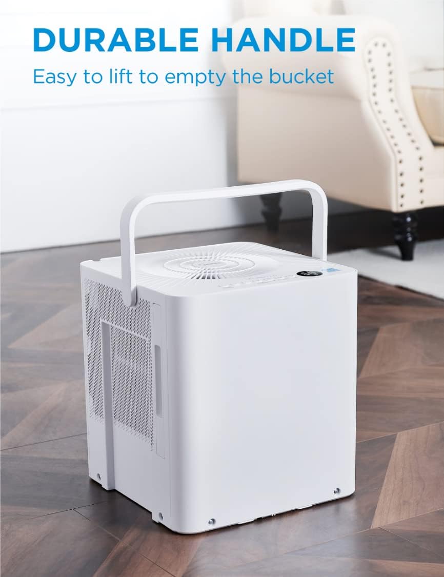 Midea Cube 20 Pint Dehumidifier for Basement, Up to 1,500 Sq. Ft. dehumidifier with drain hose, ENERGY STAR Certificated, Smart Control, Compatible with Alexa, White