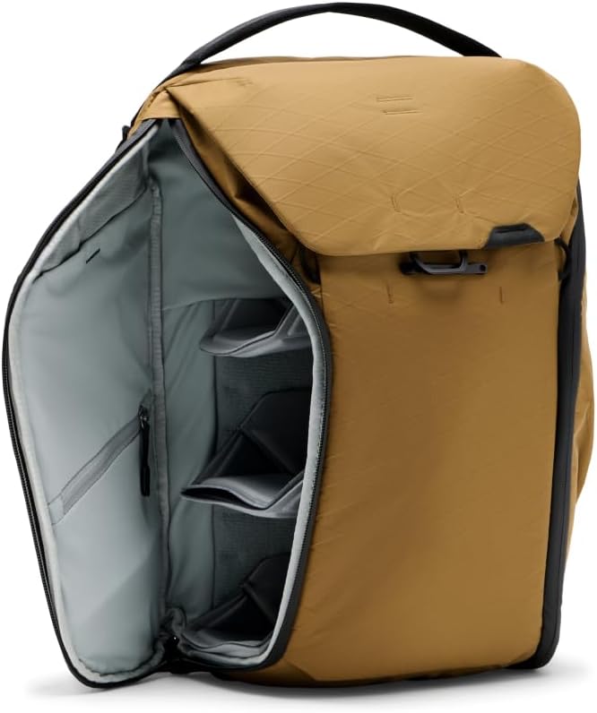 Peak Design Everyday Backpack 20L, Coyote, MagLatch Top, Dual Side Access, FlexFold Dividers, Fits 15' Laptop, For Camera Carry, Daily Commutes or Travel, Versatile Backpack for Men and Women