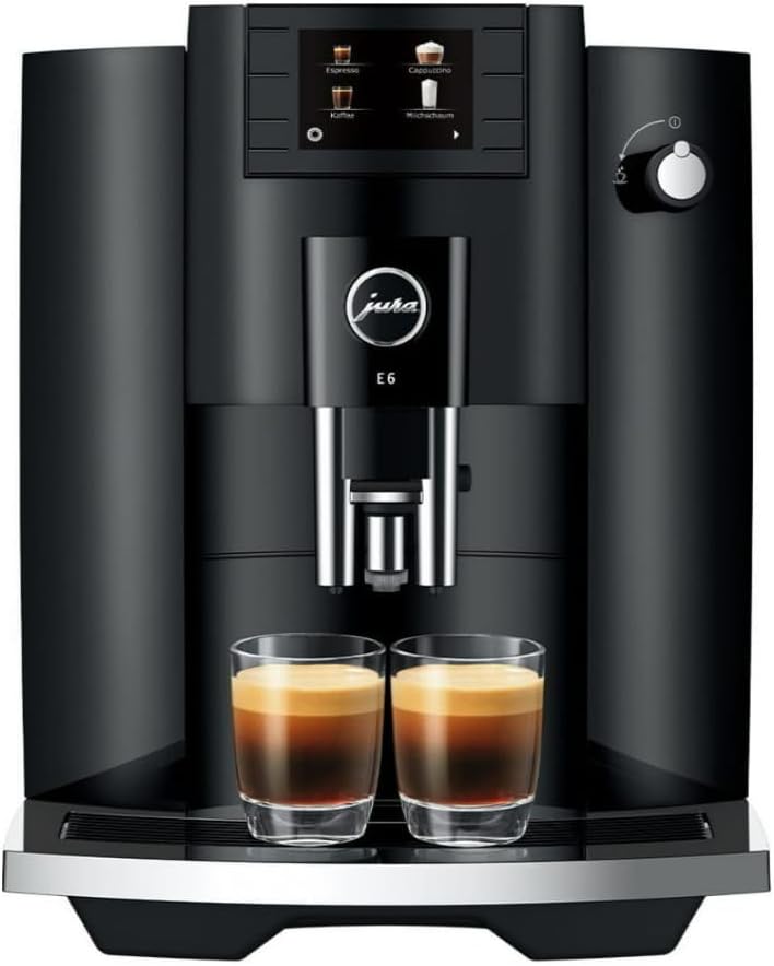 Jura 15622 E6 2.8-Inch Color Display Automatic Espresso Machine with Easy Cappuccino Function, Piano Black (Renewed)