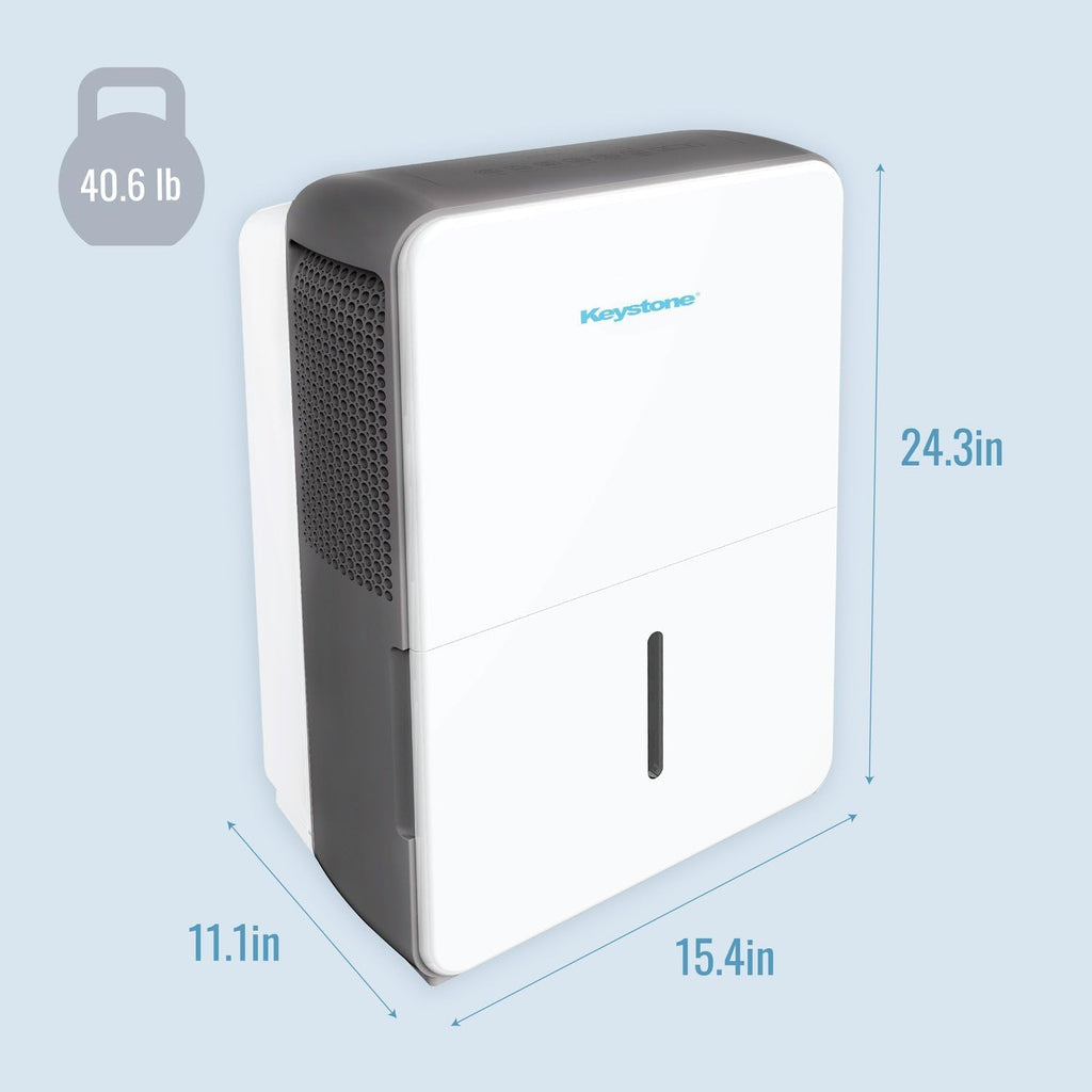 Keystone Energy Star 35-Pint Portable Dehumidifier for Extra Large Rooms Up to 3,000 Sq.Ft. with Auto-Shutoff & Timer, Quiet Home Dehumidifier and Moisture Absorber For Basement, Garage, Living Room