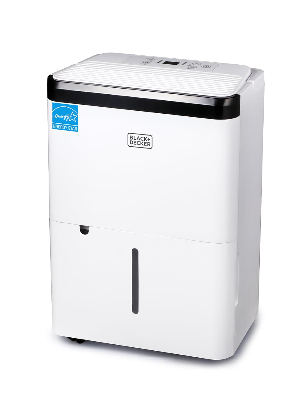 BLACK+DECKER 1000 Sq. Ft. Dehumidifier for Home, Bedroom and Basement, Up To 9 Pints Per Day, ENERGY STAR Certified, 3.3-Pint Bucket, LED Display, Auto Defrost & Restart, BDT08TW, White