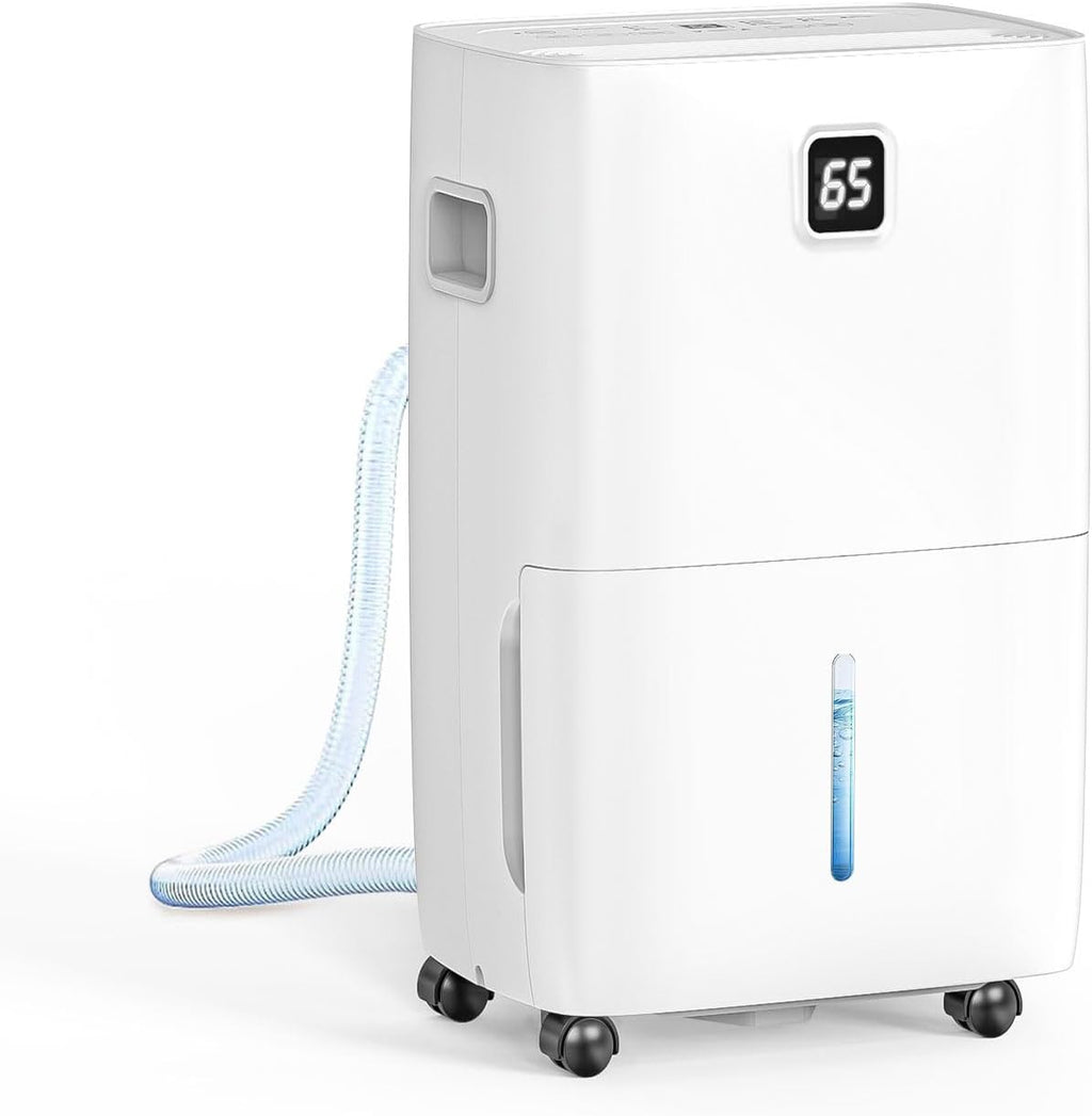80 Pint Dehumidifier - Up to 5,000 Sq Ft, for Basement, Bedroom, Bathroom, Living Room, Home, Garage | 3 Fan Speeds, Smart Humidity Control, Auto Drain, Easy Move Wheels