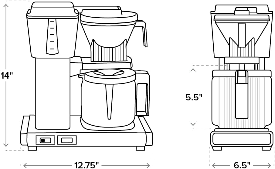 Technivorm Moccamaster 53941 KBGV Select 10-Cup Coffee Maker, Polished Silver, 40 ounce, 1.25l