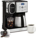 Cuisinart Coffee Center 10-Cup Thermal Carafe Drip Coffee Maker and Single-Serve Brewer with Over Ice Function, Fully Automatic Coffeemaker, Compatible with Single-Cup Pods, Black/Stainless, SS-21NAS