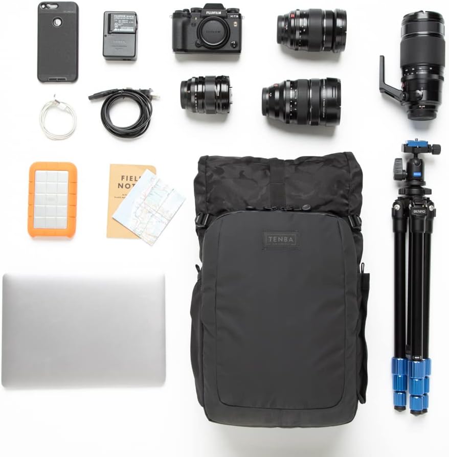 Tenba Fulton v2 14L All Weather Backpack for Mirrorless and DSLR cameras and lenses – Black/Black Camo (637-735)