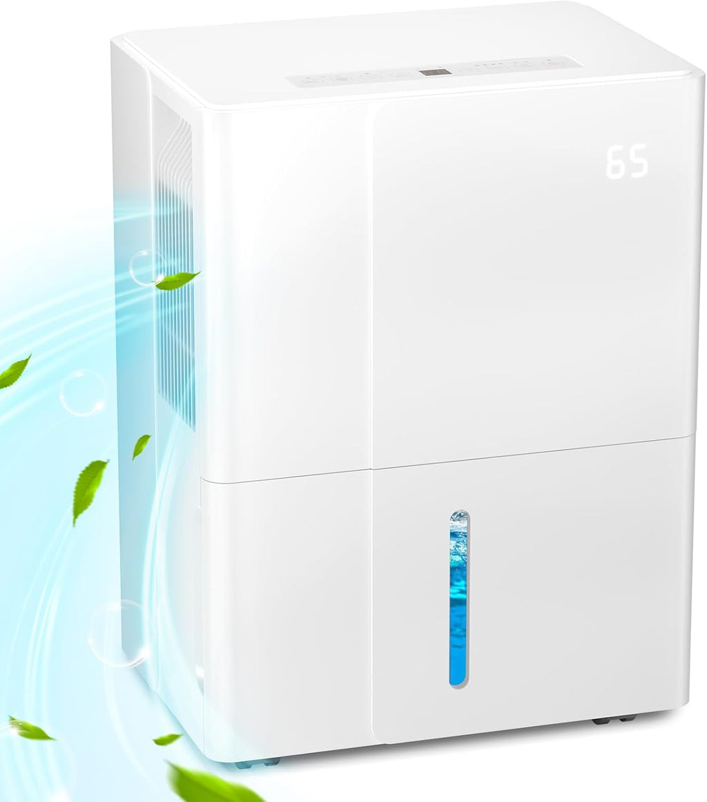 Zafro 2000 Sq.Ft. Dehumidifier for Home Bedrooms, 1.2Gal Water Tank With Smart Control, Timing Device For Medium Size Rooms, 25 Pints (White)