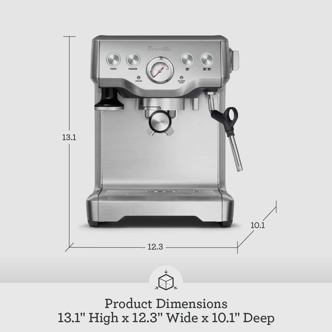 Breville Infuser Espresso Machine BES840XL, 10.25 x 12.5 x 13.25 Inches, Black Sesame