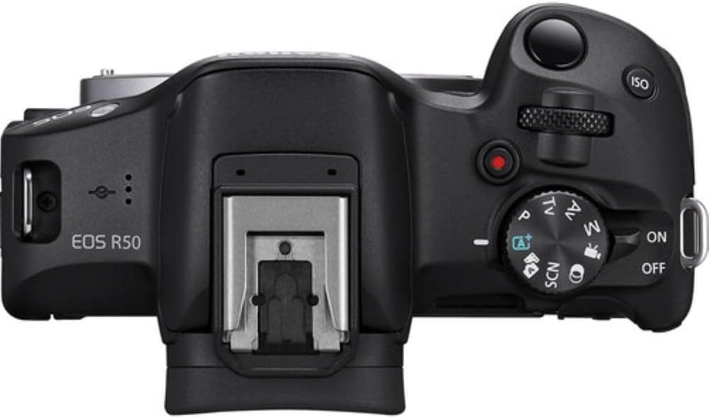 Canon EOS R50 Mirrorless Camera with 18-45mm Lens (Black) Bundle with 64GB Memory Card + Canon 200ES EOS Shoulder Bag (3 Items)